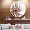 Designart - Brown Symmetrical Fractal Flower' Floral Metal Circle Wall Art